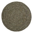 Vloerkleed rond 110 cm wol katoen olijfgroen