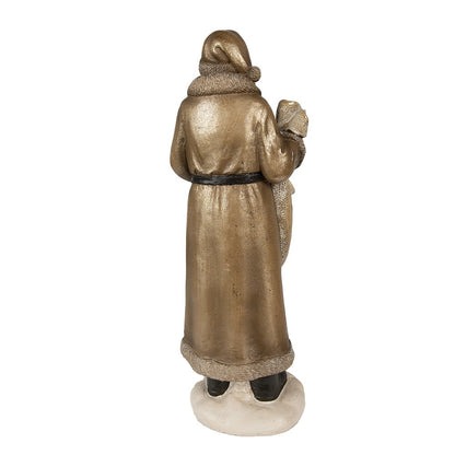Kerstman beeld 30 cm goud polyresin