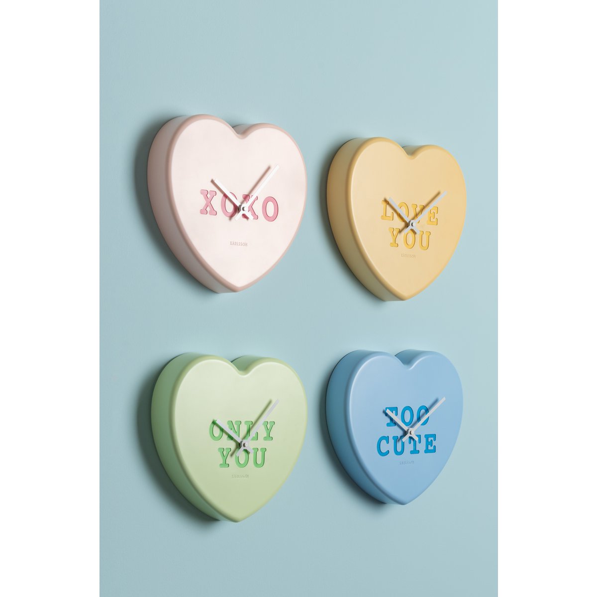 Wandklok Karlsson Heart Candy polystyreen pastel