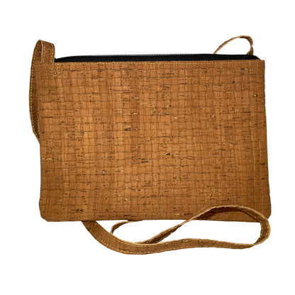 Schoudertas kurk bruin 27x21x1 cm