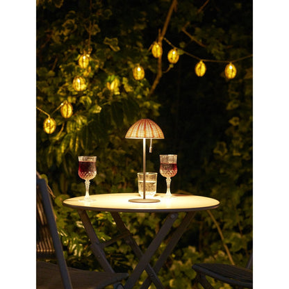 Tafellamp LED oplaadbaar metaal 15x15x32 cm natuur/zwart