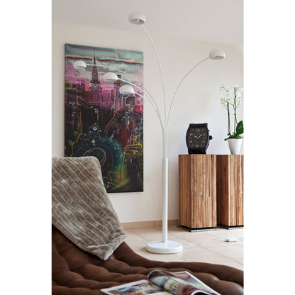 Vloerlamp 205 cm wit marmer metaal