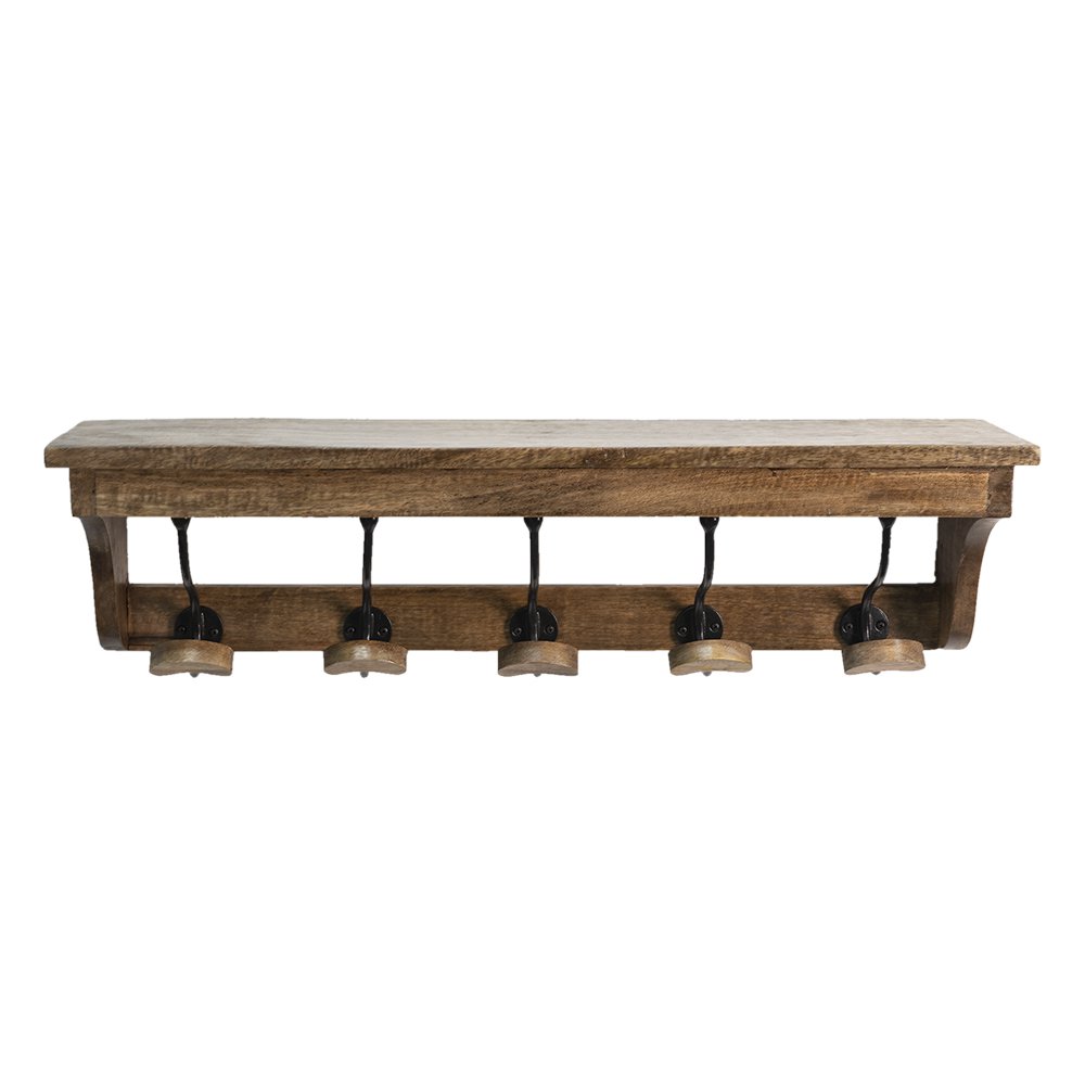 Wandkapstok 70x17x17 cm hout bruin