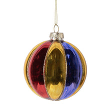 Kerstbal 8 cm meerkleurig glas
