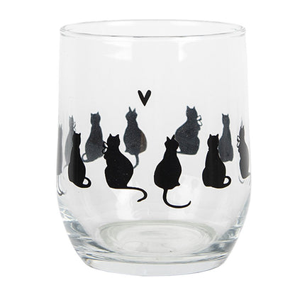 Waterglas 300 ml transparant glas kattenopdruk