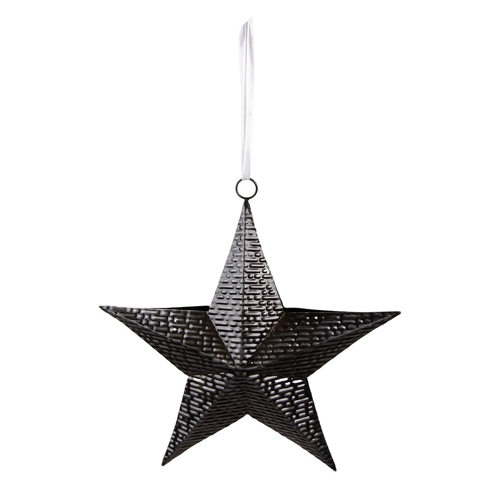 Decoration Hanger Star 25x27 cm Black Iron Christmas Hanger