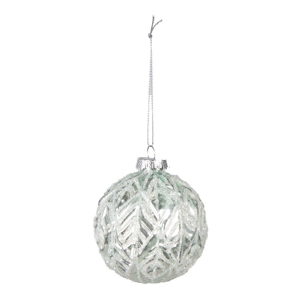 Kerstbal Ø 8 cm groen glas set van 2