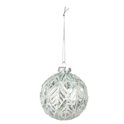 Kerstbal Ø 8 cm groen glas set van 2