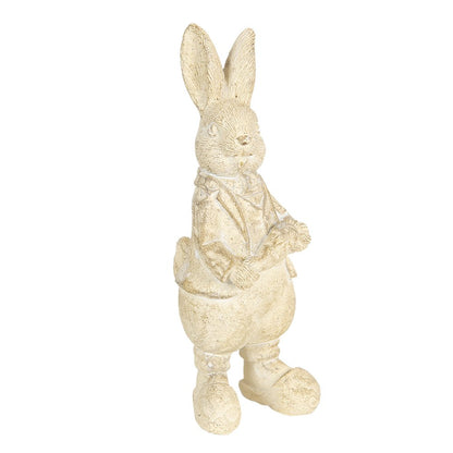 Rabbit Figurine 13 cm White Plastic Home Decor