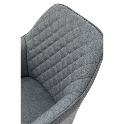 Fauteuil set van 2 grijs eikenhout textiel