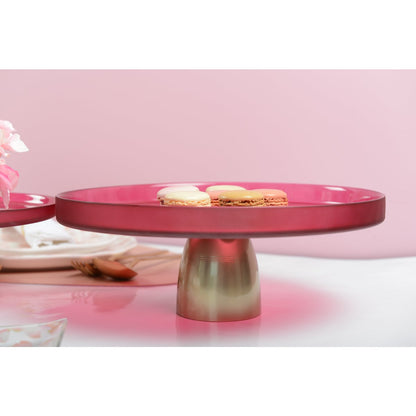 Taartschotel 28 cm glas rood