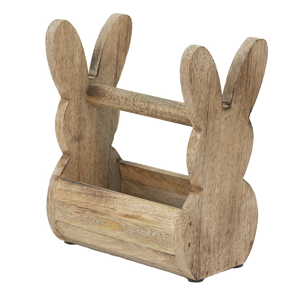 Houten Kistje Konijn 16x10x20 cm Bruin Hout Opbergkistje