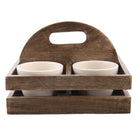 Bloempot set 4 stuks 24x24x17 cm bruin hout