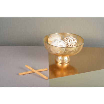 Schaal 27x27x9 cm glas goud