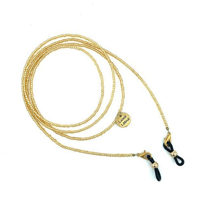 Brillenkoord 95 cm gouden glaskralen