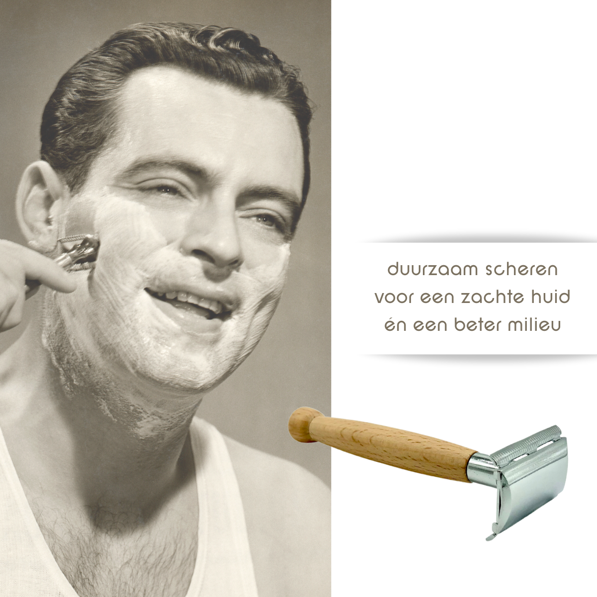 Scheerset bamboe met scheerolie