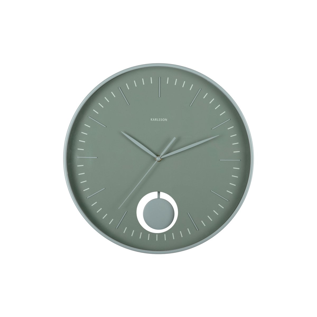 Wandklok 41 cm groen plastic