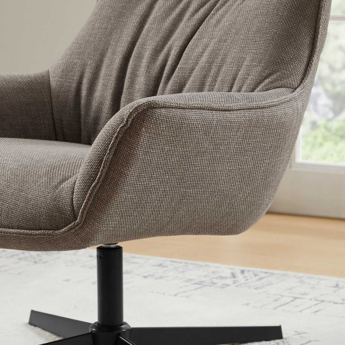 Fauteuil structuurstof taupe 85x83x103 cm