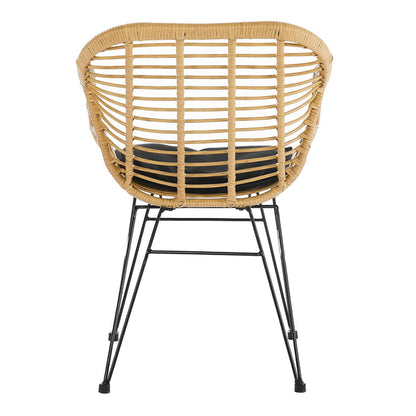 Set of 2 armchairs in rattan look, natural