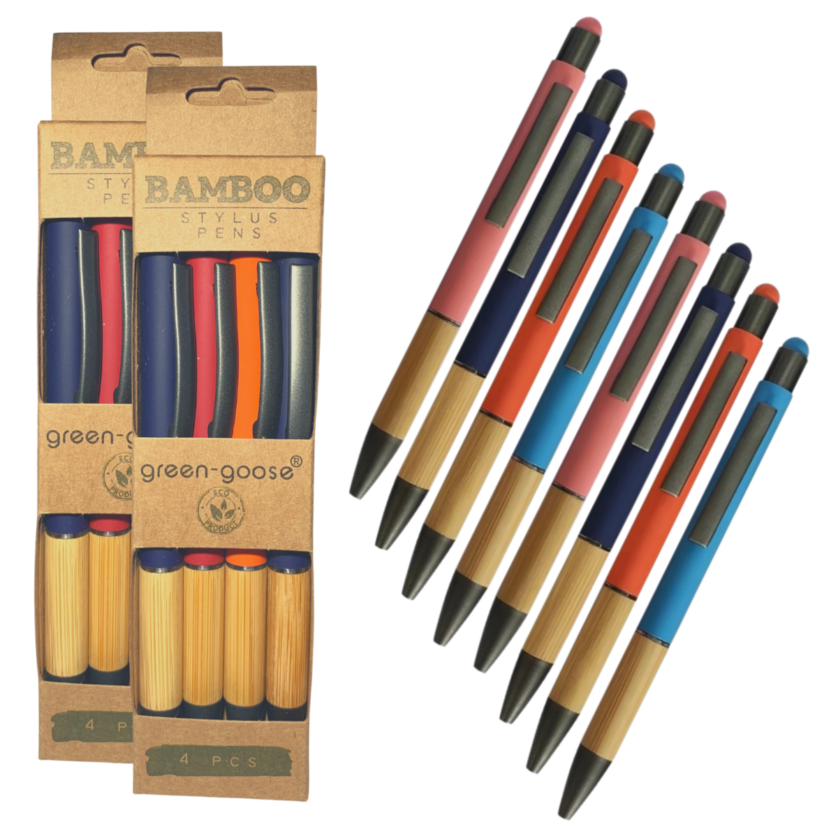 Stylus pen bamboe 8 stuks zwart