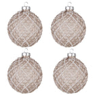 Kerstbal 4 stuks Ø 8 cm bruin glas