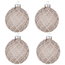 Kerstbal 4 stuks Ø 8 cm bruin glas