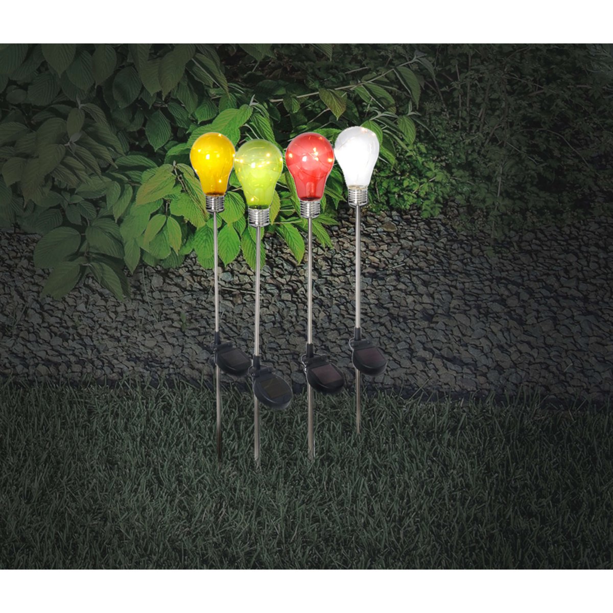 Solar grondspots set van 4 stuks 76 cm rood groen geel