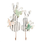 Wall Hook Rabbits 35x6x47 cm White Grey Metal