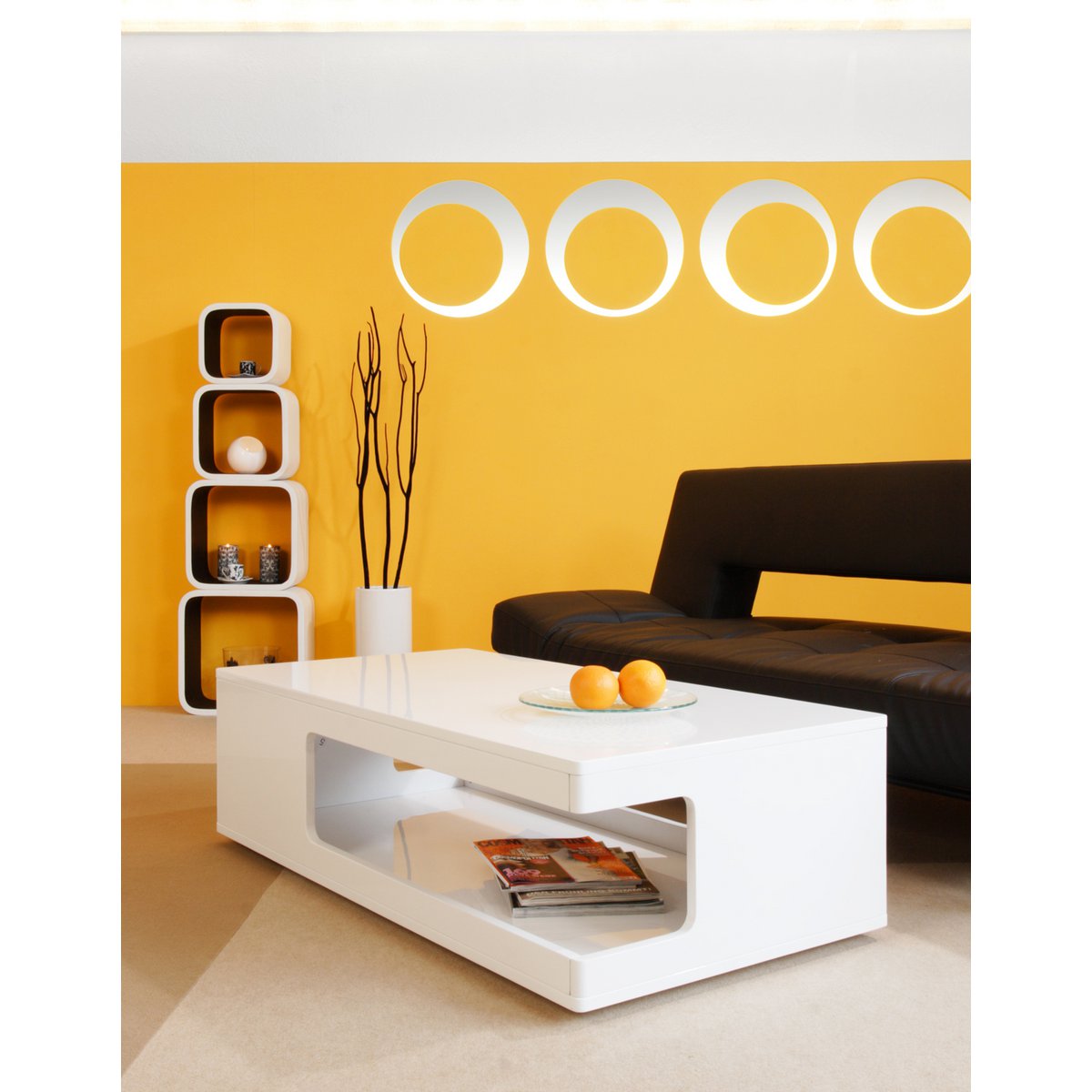 Salontafel 120x60x35 cm hoogglans wit MDF
