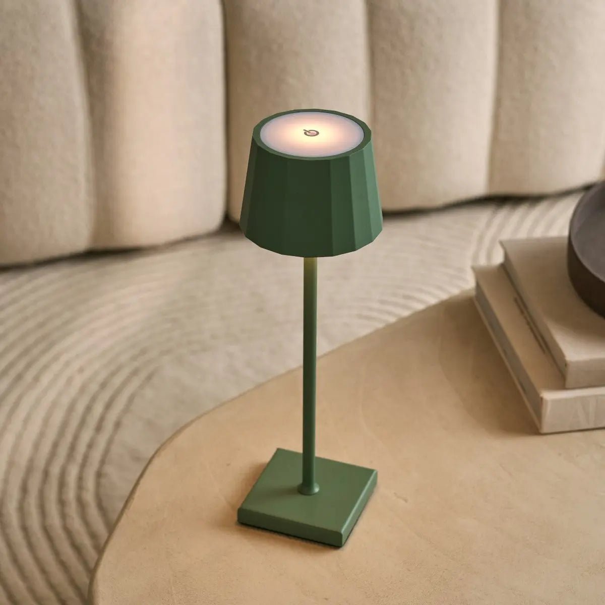 Tafellamp oplaadbaar salie groen 38 cm