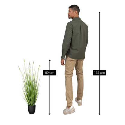Kunstgras 80 cm groen wit