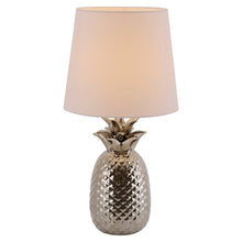 Tafellamp ananas keramiek chroom 45 cm E14 wit scherm