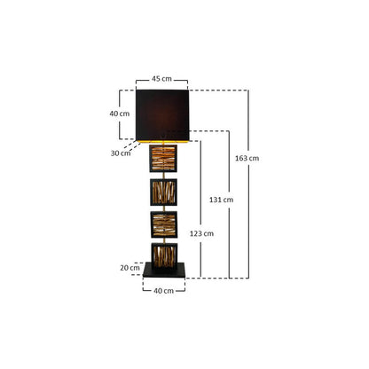 Vloerlamp drijfhout naturel zwart 163 cm