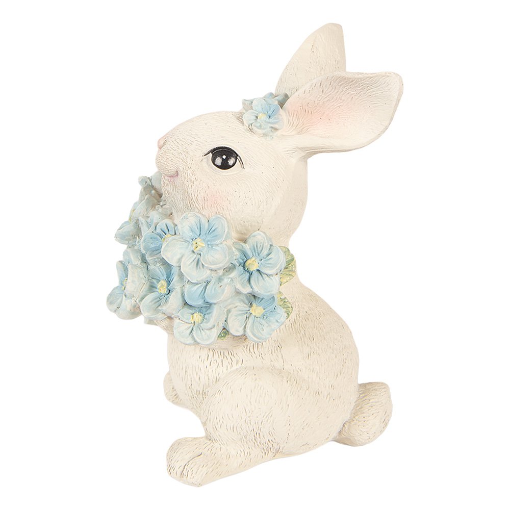 Decoration Figurine Rabbit 9x10x13 cm White Plastic