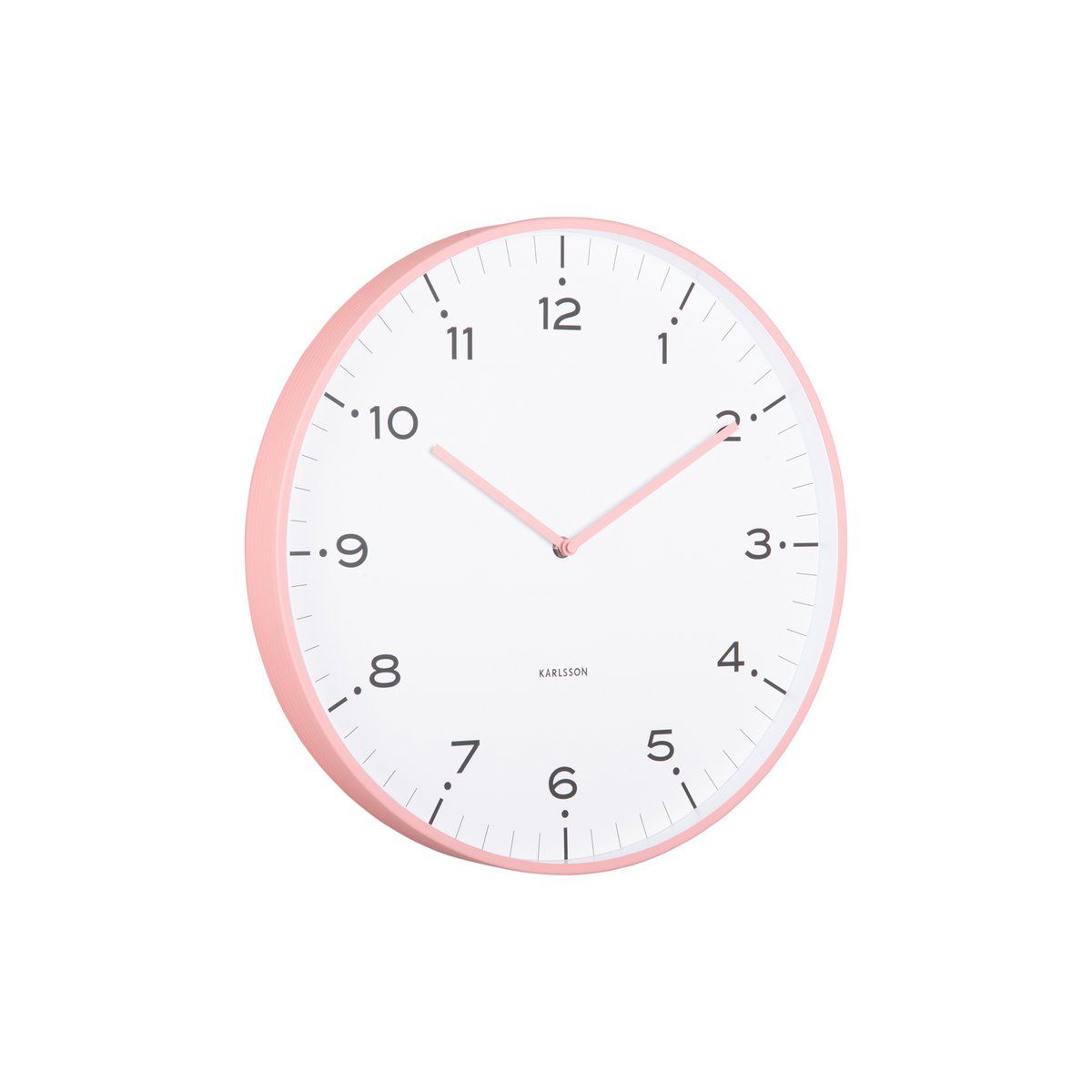 Wandklok 40 cm ijzer roze