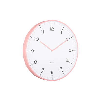 Wandklok 40 cm ijzer roze