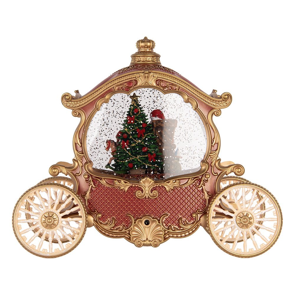 Kerstdecoratie met LED-verlichting en muziek 26x11x20 cm / 3xAA Rood Kunststof