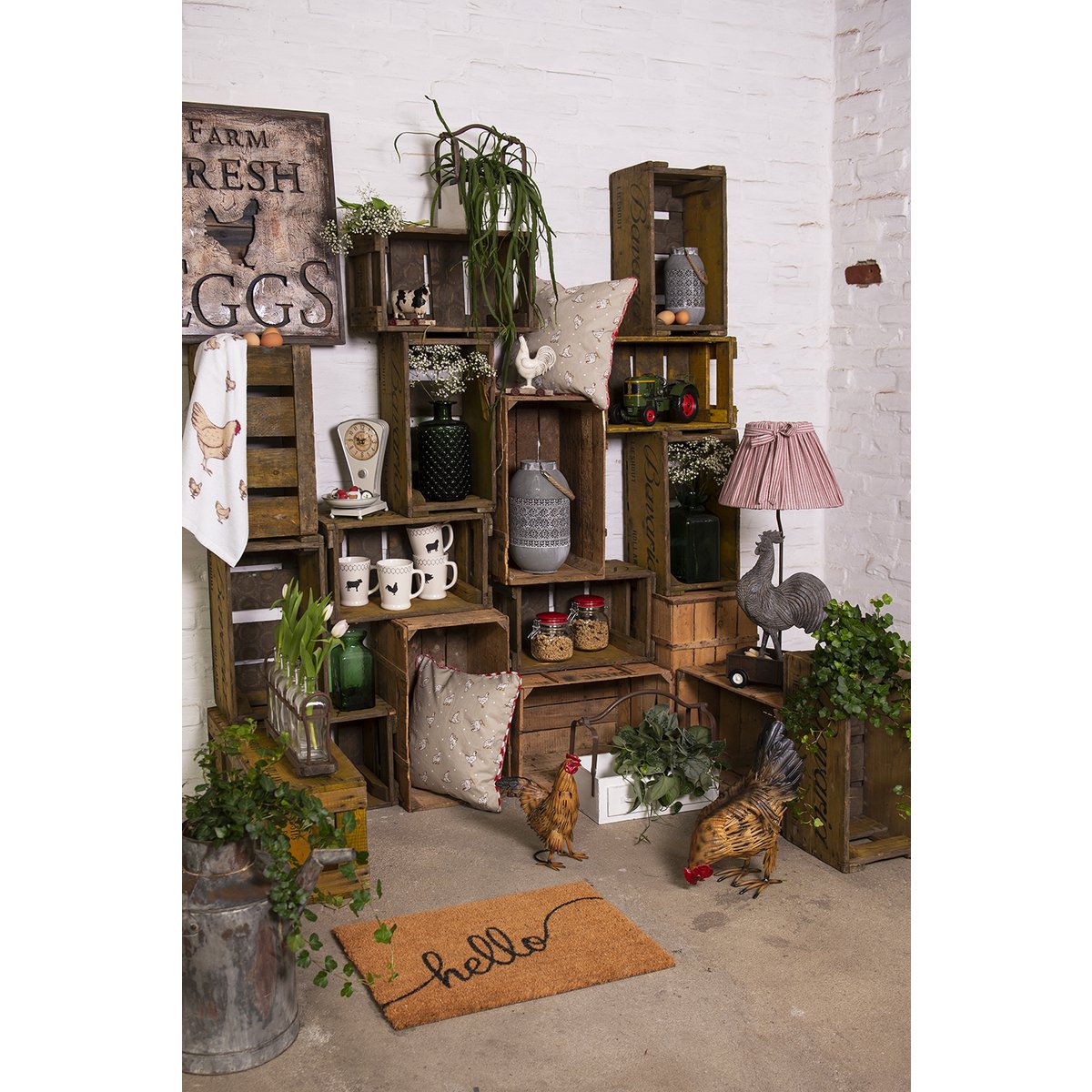 Decoratie gieter 48x29x52 cm grijs metaal