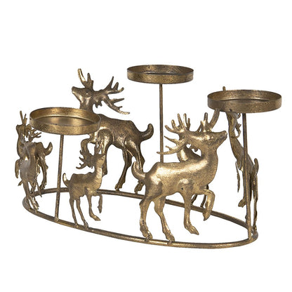 Theelichthouder rendieren 34x22x16 cm goud metaal
