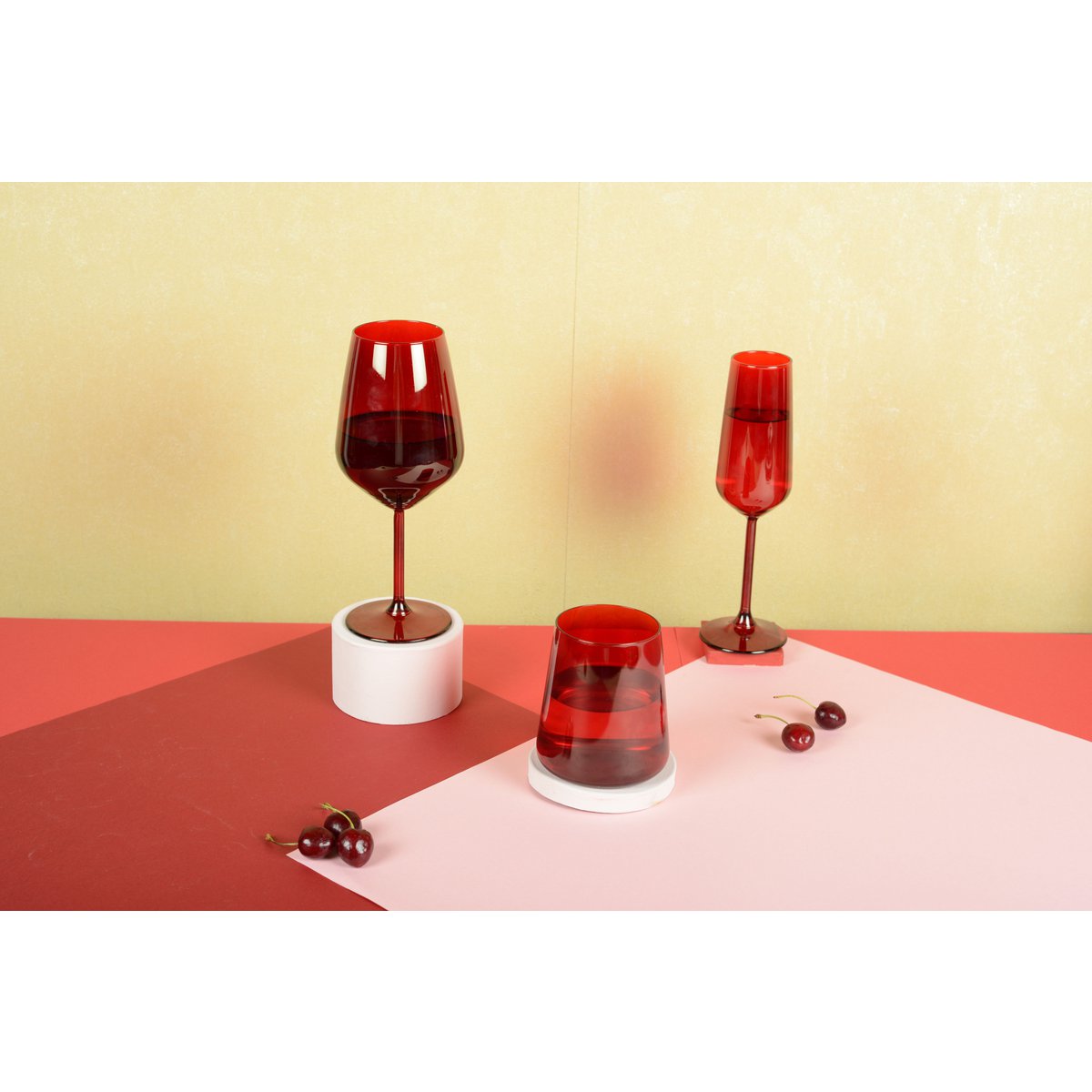 Wijnglazen rood 6 stuks Marie Design