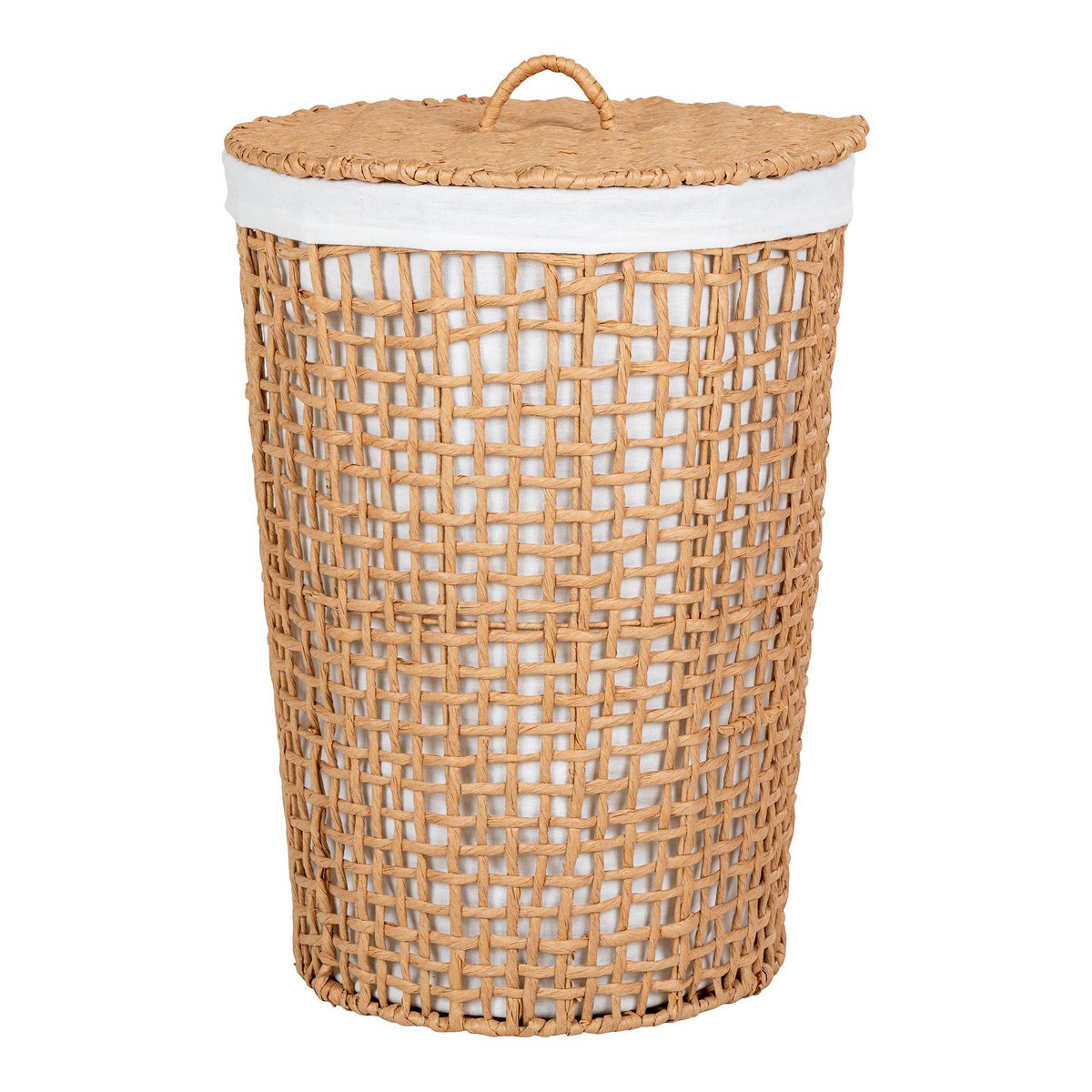 Wasmand papier ø42x56 cm lichtbruin wit