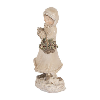 Decoratiebeeld kind 10x7x17 cm beige kunststof