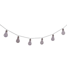 LED/solar light chain "light bulb", for outdoor use, plastic light chain, clear/transparent, with integrated LED