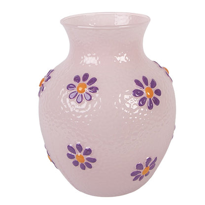 Vase Ø 13x16 cm Pink Glass