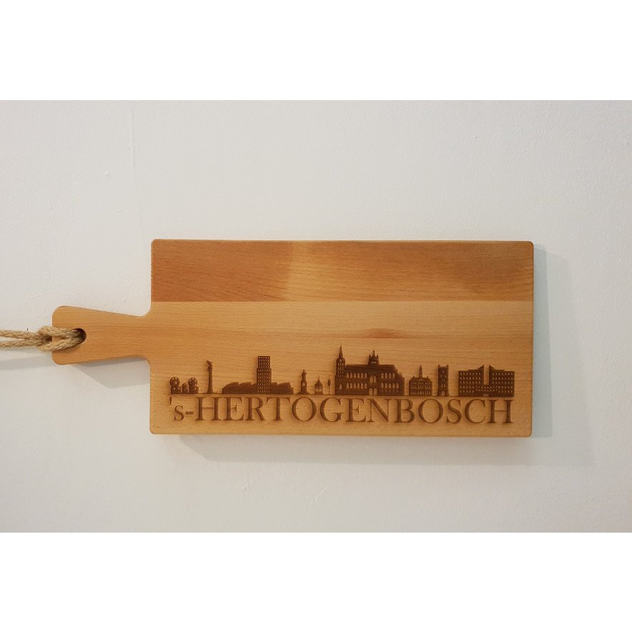 Borrelplank beukenhout 69 cm skyline Den Bosch
