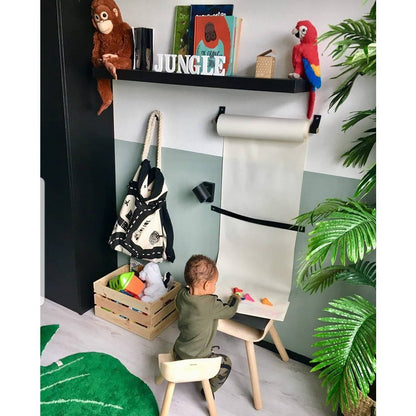 Tekenrol aan leren lussen