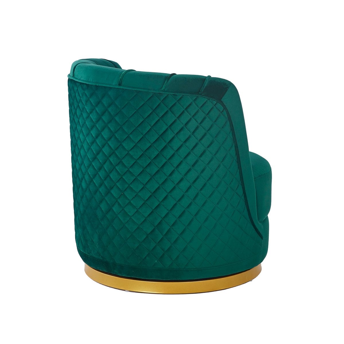 Draaifauteuil groen fluweel goudkleurig onderstel