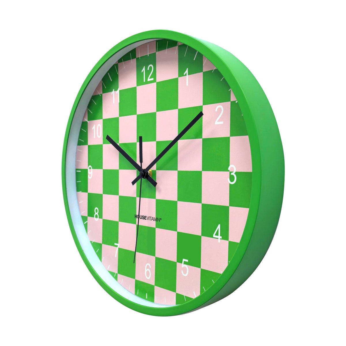 Wandklok 34x4x34 cm groen roze
