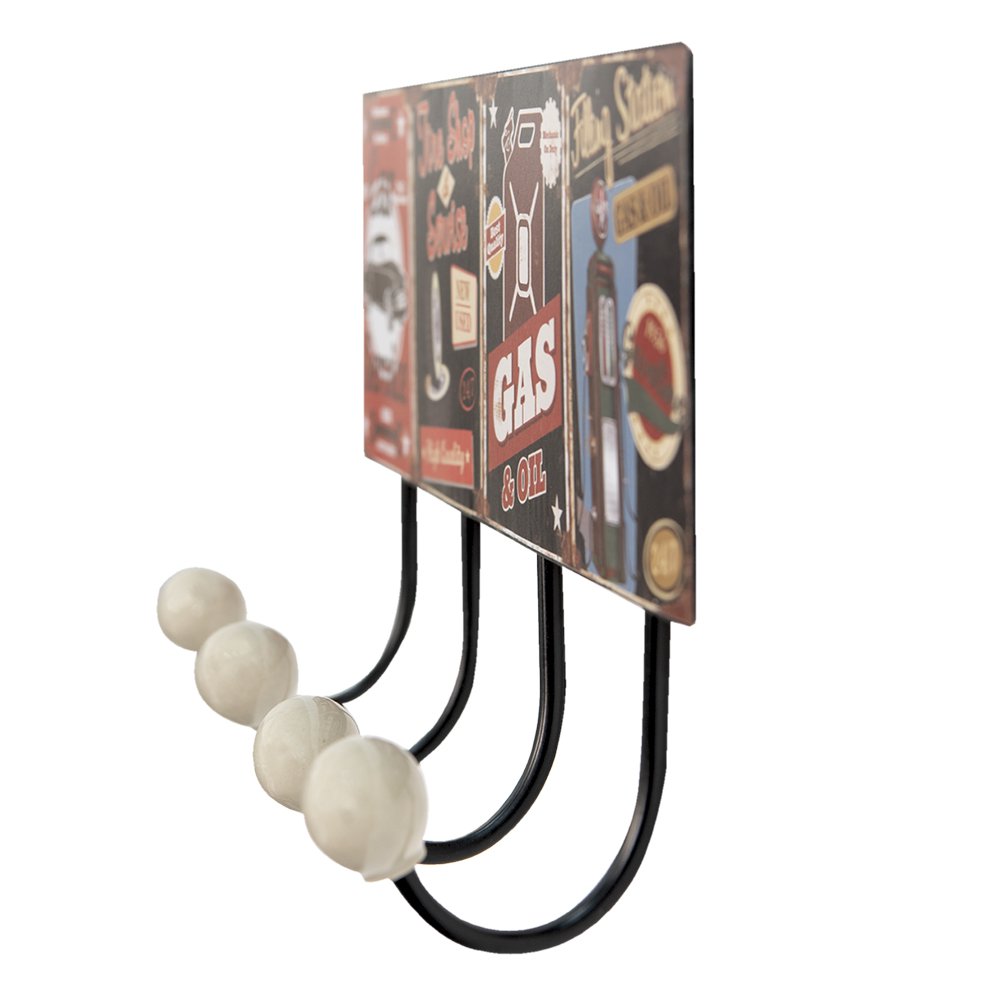 Wall coat rack 40x5x17 cm Red Black Iron Car