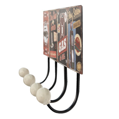 Wall coat rack 40x5x17 cm Red Black Iron Car